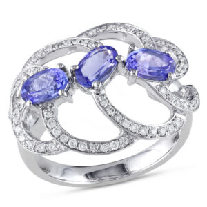 Amour 1/3 CT Diamond TW And 1 1/5 CT TGW Tanzanite Fashion Ring 14k White Gold GH SI JMS005589-0600