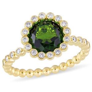 Amour 1/4 CT Diamond TW And 2 1/4 CT TGW Chrome Diopside Engagement Ring 14k Yellow Gold GH SI JMS004363-0700