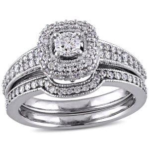 Amour 4/5 CT TW Bridal Set Ring 14k White Gold GH SI