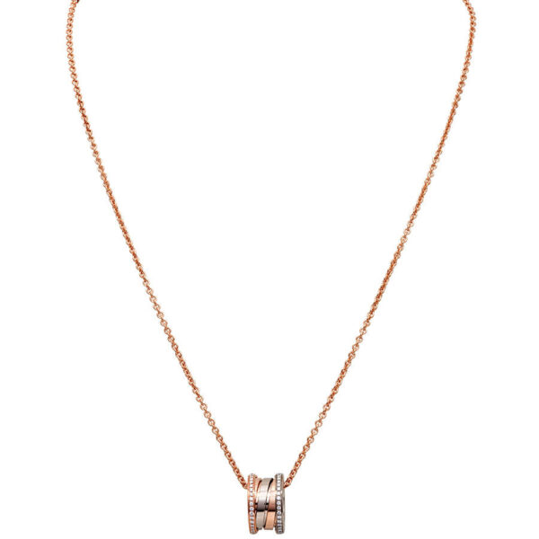 Bvlgari B.zero1 18K White and Pink Gold Diamond Necklace