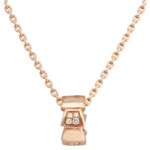 Bvlgari Serpenti Viper 18k Rose Gold 0.2 CT Diamond Necklace