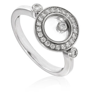 Chopard Happy Diamonds 18k White Gold Diamond Ring, Size 54