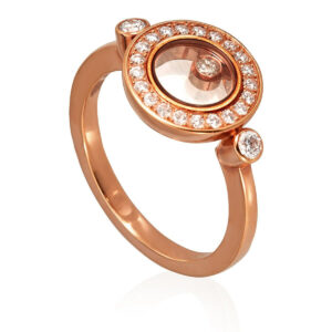 Chopard Happy Diamonds Rose-gold Diamond Ring, Size 54