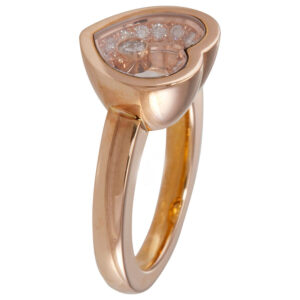 Chopard Ladies 18k Rose Gold Diamond Heart Ring, Size 53