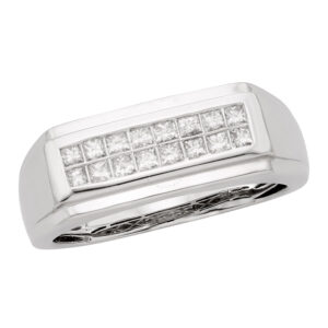 CYA K Certified Diamond Men's Ring 1/2ct 14k White Gold R123919-10 Size 10