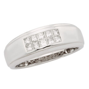 CYA K Certified Diamond Men's Ring .50ct 14k White Gold R123915-9.5 Size 9.5