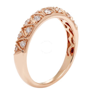 CYA K Certified Diamond Wedding Ring 0.25ct 14k Rose Gold R124101R-9.5 Size 9.5