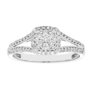 CYA K Diamond Promise Ring .38ct 10k White Gold R123456W-8.5 Size 8.5