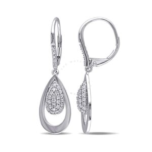 Grace JB 1/2 CT Diamond TW LeverBack Earrings 14k White Gold GH SI