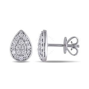 Grace JB 1/3 CT Diamond TW Ear Pin Earrings 14k White Gold GH SI