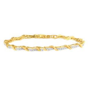 Haus of Brilliance 10K Yellow Gold 1/4ct TDW Round Cut Diamond Bracelet (H-I, SI1-SI2)