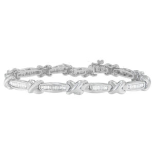 Haus of Brilliance 14K White Gold 2ct TDW Diamond X-Link Bracelet (H-I,I1-I2)