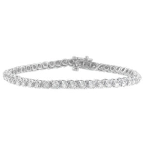 Haus of Brilliance 14K White Gold 3ct TDW Round Cut Diamond Tennis Bracelet (G-H, I1-I2)