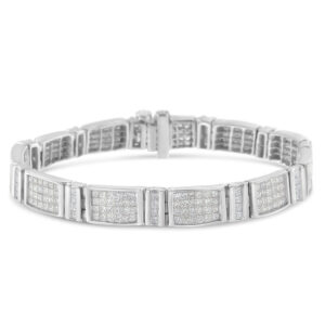 Haus of Brilliance 14K White Gold 7ct TDW Geometric Pattern Diamond Link Bracelet (H-I, SI2-I1)