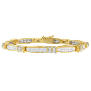 Haus of Brilliance 14K Yellow Gold 3ct TDW Baguette And Princess Diamond Tennis Bracelet(H-I,SI1-SI2)