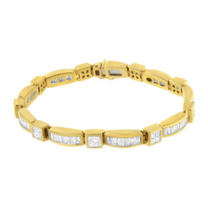 Haus of Brilliance 14K Yellow Gold 7 1/2ct. TDW Baguette and Princess-cut Diamond Bracelet (H-I,SI1-SI2)