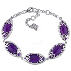 Julianna B Duchesse Purple Chalcedony Diamond Sterling Silver Bracelet