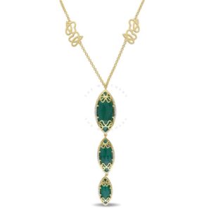 Julianna B Duchesse Yellow Gold-Plated Sterling Silver Diamond and Green Onyx Necklace