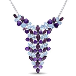 Julianna B. Sterling Silver Multi-Gemstone Cluster Necklace