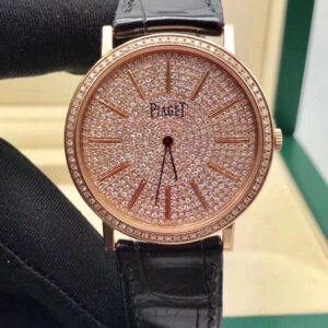 Men's Altiplano (Alligator) Leather Diamond Pave Dial Watch