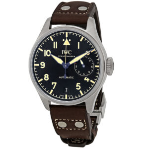 Men's Big Pilots Calfskin Leather Black Dial Watch