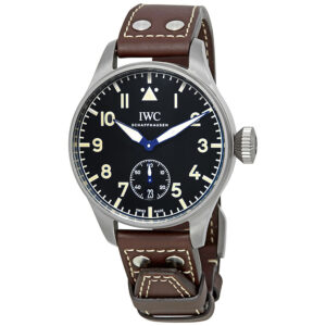 Men's Big Pilot's Heritage Calfskin Leather Black Dial Watch