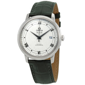 Men's De Ville Leather Silver Dial Watch