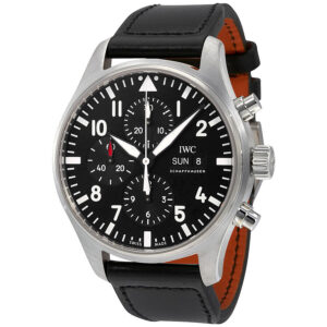 Men's Pilot Chronograph (Santoni) Leather Black Dial Watch