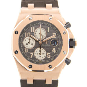 Men's Royal Oak Offshore Chronograph Alligator Leather Grey Ruthenium Dial Watch