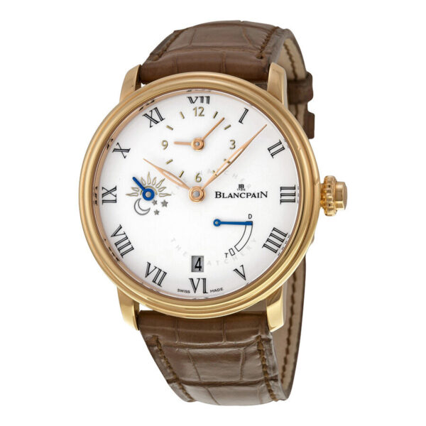 Men's Villeret (Alligator) Leather White Enamel Dial Watch