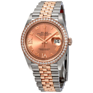 Women's Datejust 36 Stainless Steel and 18kt Everose Gold Rolex Jubile Pink Dial Watch