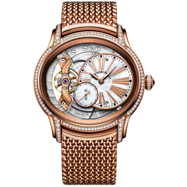 Women's Millenary 18kt Rose Gold White Mother of Pearl Dial Watch