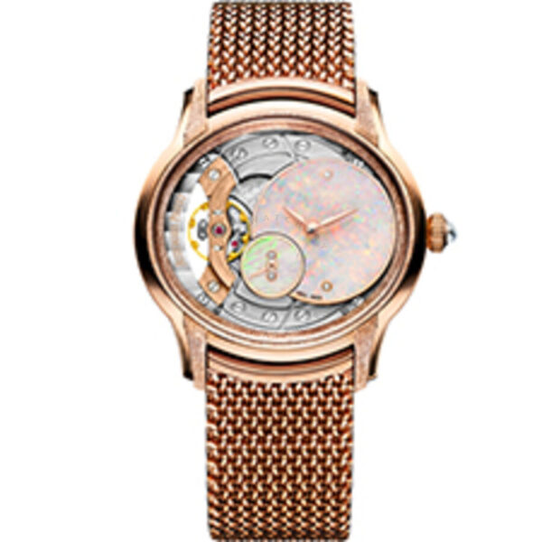 Women's Millenary Frosted 18kt Rose Gold White Opal Dial Watch